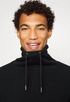 Pier One STRUCTURE BLOCK HIGH COLLAR - Strickjacke - Black -Pier One Verkaufsgeschäft 8ae538afff544777a63a44071114fc02