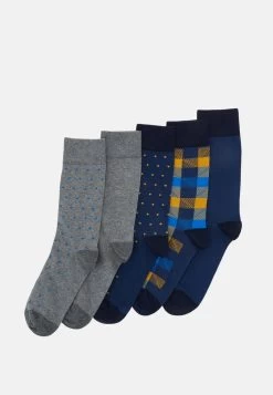 Pier One 5 PACK - Socken - Yellow/dark Blue/grey