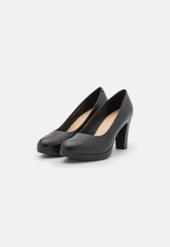 Pier One LEATHER - Plateaupumps - Black -Pier One Verkaufsgeschäft cb9dcb9e5ca84540a8855df09b5d8b0c