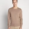 Pier One BASIC CREWNECK - Strickpullover - Mottled Beige