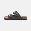 Pier One LEATHER UNISEX - Hausschuh - Dark Grey