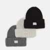 Pier One UNISEX 3 PACK - Mütze - Black/dark Grey/off-white